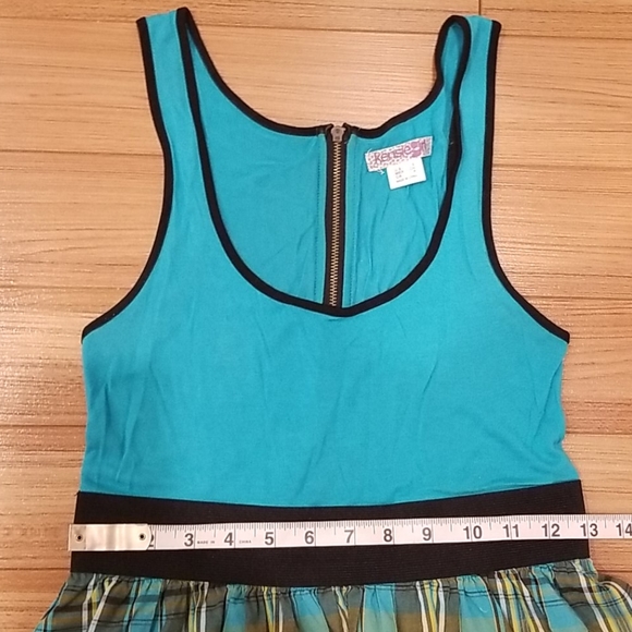 Kensie Tank Teal Tartan Summer Dress - Picture 4 of 8